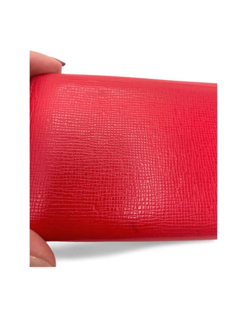 MCM Red Leather Long Wallet Gold Hardware Logo Charm Continental Wallet - Picture 13 of 15